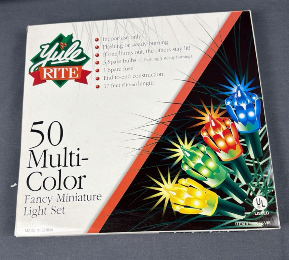 Yule rite 50 Multi-color Fancy Miniature Light Set 17ft